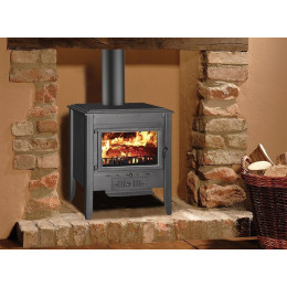 Theca Barcelona Poêle À Bois En Tôle D'acier Et Fonte 18kw