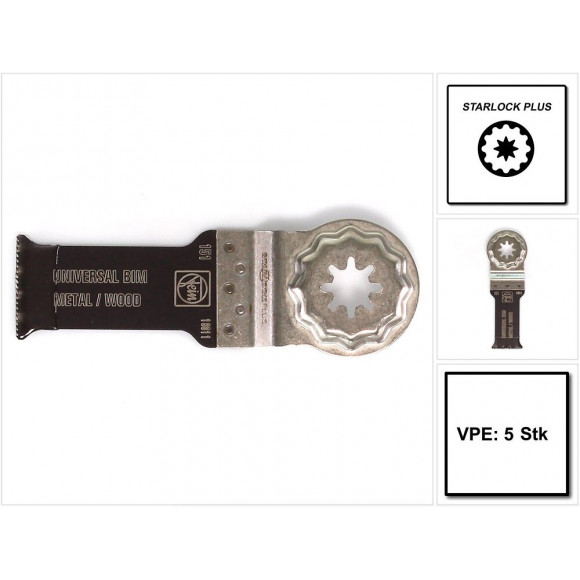 Fein E-cut Starlock Plus Lame De Scie Universal 5 Pièces. 60 X 28 Mm ( 63502151230 ) Bi-métal