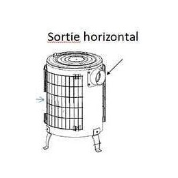 Theca Poele A Bois Turbo Gamme Mixte 15kw - Sortie Horizontale Noir (réf. 6500064)