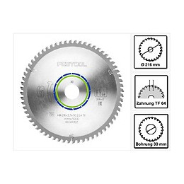 Festool Lame De Scie Spéciale Hw 216x2,3x30 Tf64 Ø 216 Mm 64 Dents ( 500122 )