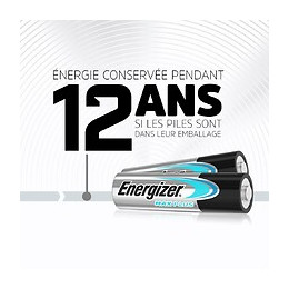 Lot De 8 + 4 Piles Alcaline Lr06 Aa, 1.2 V, Energizer