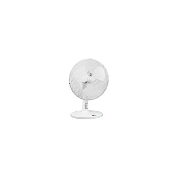 Dtools - Ventilateur De Table - Puissance 20 W - Diamètre 9" - 2 Niveaux De Vitesse - Hauteur 40 Cm - Blanc