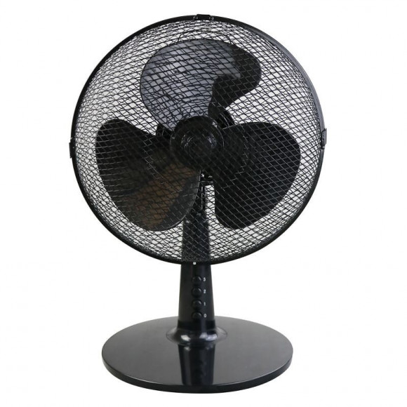 Dtools - Ventilateur De Table - Puissance 35 W - Diamètre 12" - 3 Niveaux De Vitesse - Noir