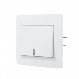 Poussoir À Voyant, Lumineux Complet, Debflex Diam2, Blanc