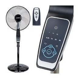 Power Tool - Ventilateur Tour Oscillant À Poser Télécommande 75w - 3 Vitesses De Ventilation - Oscillation À 90° - Minuter