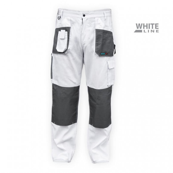 Dtools - Pantalon De Protection, Taille Dl - 9 Poches - Renforts Aux Genoux - Triple Couture - Blanc