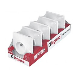 Lot De 5 Prises Avec Terre Neptune, Blanc, Legrand