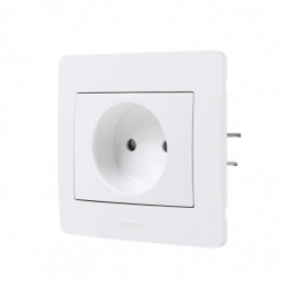 Prise Sans Terre Diam2, Debflex, Blanc