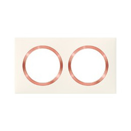 Plaque Double Dooxie, Legrand, Blanc Rose