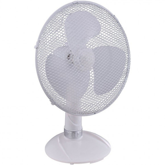 Dtools - Ventilateur De Bureau - 40w - Voltage 230v/50hz - Taille 12" - Ventilateur De Table - Blanc