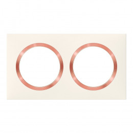 Plaque Double Dooxie, Legrand, Blanc Rose