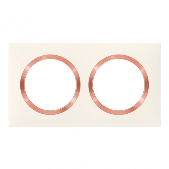 Plaque Double Dooxie, Legrand, Blanc Rose