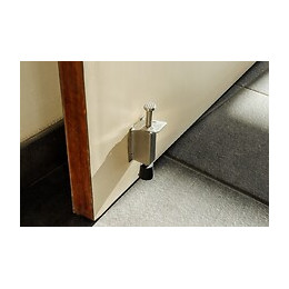 Arrêt De Porte Alpertec Acier Inoxydable Mat Gris Diam.4.4 Cm X H.14 Cm