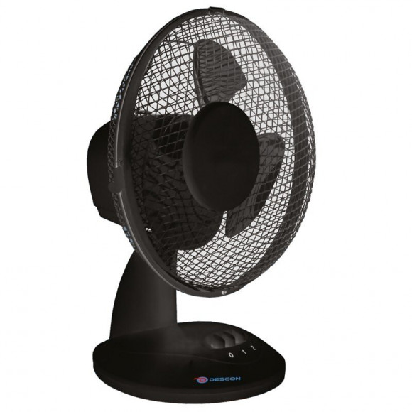 Dtools - Ventilateur De Table - Puissance 30w - Diamètre 23cm - 2 Niveaux De Vitesse - Noir