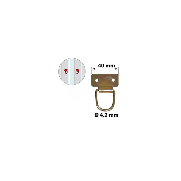 Lot De 2 Anneaux De Tirage Acier Zingué, H.60 X L.40 X P.12 Mm