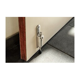 Arrêt De Porte Alpertec Zamak Nickelé Gris Diam.3 Cm X H.15 Cm