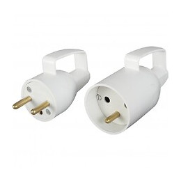 Lot Fiches Électriques Mâle 2 Pôles + Terre, 16 A, Debflex