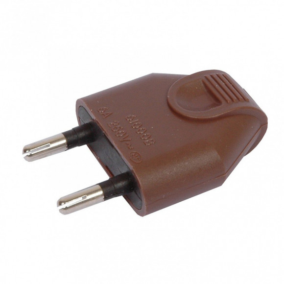 Fiche Électrique Mâle 2 Pôles, 6 A, Debflex