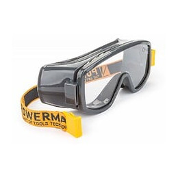 Power Tool - Lunettes De Protection Anti-éclats - Monture En Pvc/nylon - Verre Panoramique - Ajustables - Gris