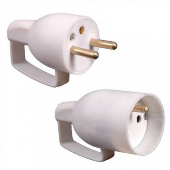 Lot Fiches Électriques Mâle 2 Pôles + Terre, 16 A, Debflex
