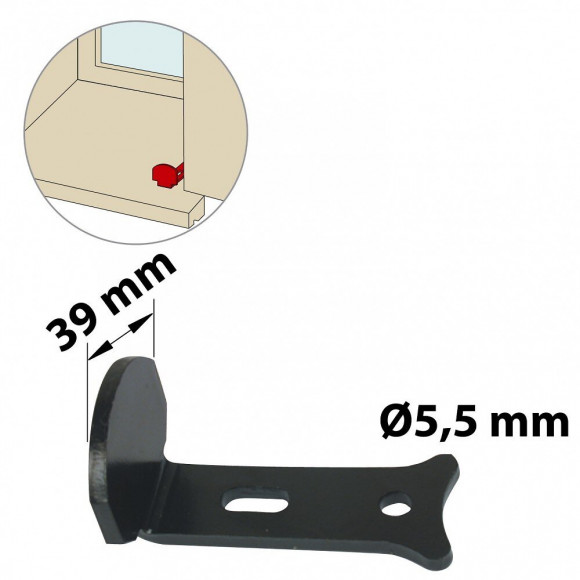 Butée De Fermeture Acier Prépeint, H.35 X L.30 X P.65 Mm