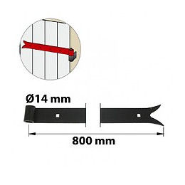Penture Acier Prépeint, H.35 X L.800 X P.22 Mm