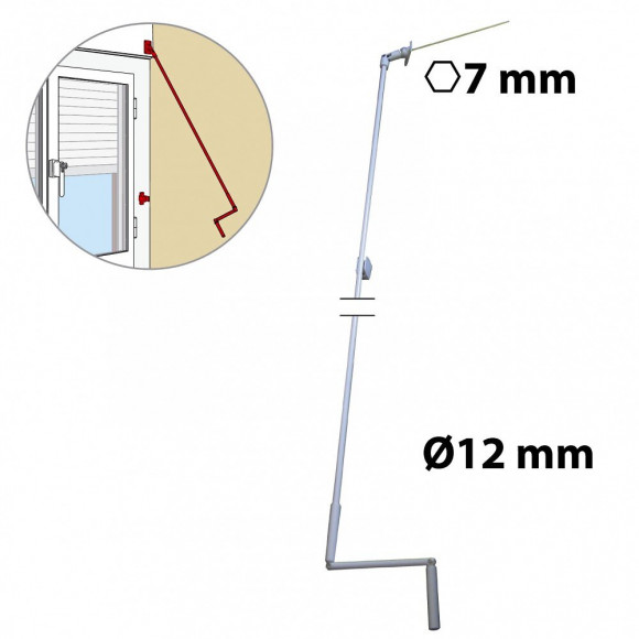 Kit Manivelle Acier Laqué, H.1400 X L.12 X P.12 Mm