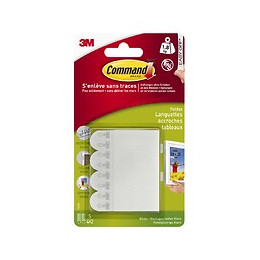 Lot De 8 Languettes Adhésives Tableaux Déco Command, Blanc