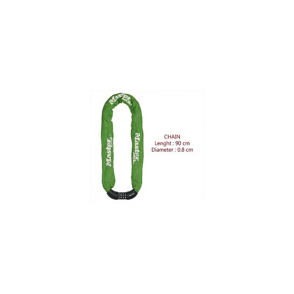 Chaîne Antivol Master Lock, L.0.9 M X Diam.8 Mm