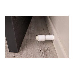 Butée De Porte Murale Alpertec Bois Peint Blanche Diam.2.6 Cm X L.8 Cm X H.0 Cm