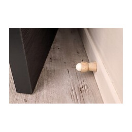 Butée De Porte Murale Alpertec Bois Brut Beige Diam.2.6 Cm X L.5 Cm X H.5 Cm