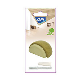Butée De Porte Gpi Bois Teinté Beige Diam.4.7 Cm X L.3.6 Cm X H.2.3 Cm