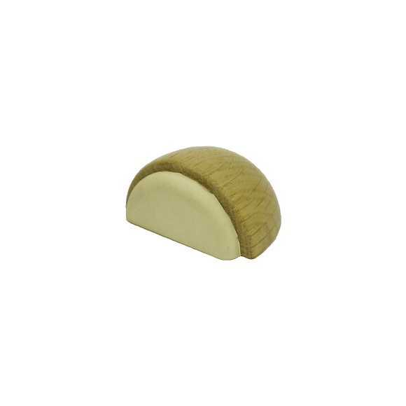 Butée De Porte Gpi Bois Teinté Beige Diam.4.7 Cm X L.3.6 Cm X H.2.3 Cm