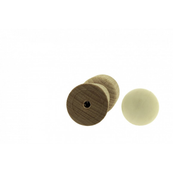 Butée De Porte Murale Alpertec Bois Brut Beige Diam.2.6 Cm X L.5 Cm X H.5 Cm