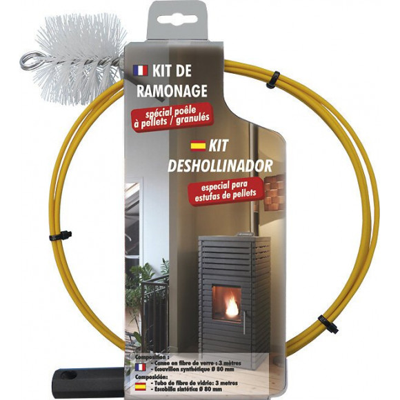 Kit De Ramonage Dmo, Canne 3 M, Hérisson Synthétique, Diam. 80mm