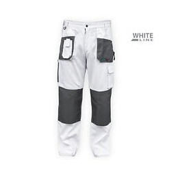 Dtools - Pantalon De Protection, Taille Dl - 9 Poches - Renforts Aux Genoux - Triple Couture - Blanc