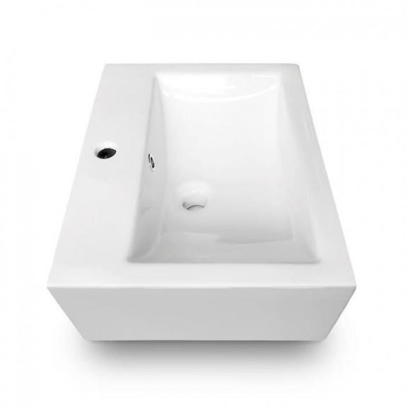 Oceanic Vasque A Poser En Ceramique Forme Rectangle 52,5x41,5x16 Cm Naia