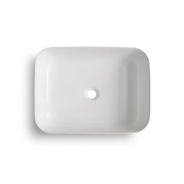 Oceanic Vasque A Poser En Ceramique Forme Rectangle 50x40x13,5 Cm Naia