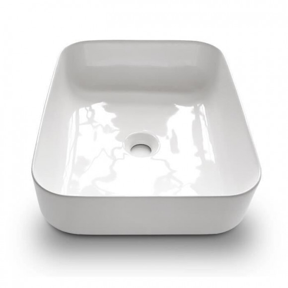 Oceanic Vasque A Poser En Ceramique Forme Rectangle 50x40x13,5 Cm Naia