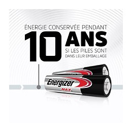 Lot De 12 + 4 Piles Alcaline Aaa Max, 1.5 V, Energizer