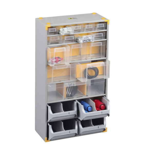 Casier À Vis Acier 19 Tiroirs, H. 56 X L. 30 X P. 16.5 Cm