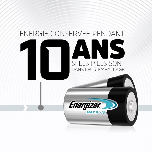 Lot De 2 Piles Alcaline Lr20 D, 1.5 V, Energizer