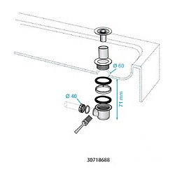 Bonde Twisto Pour Receveur De Douche, Diam.60 Mm, Wirquin