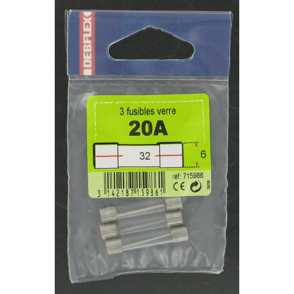 Lot De 3 Fusibles Verre 2.5 A, 5 X 20 Mm