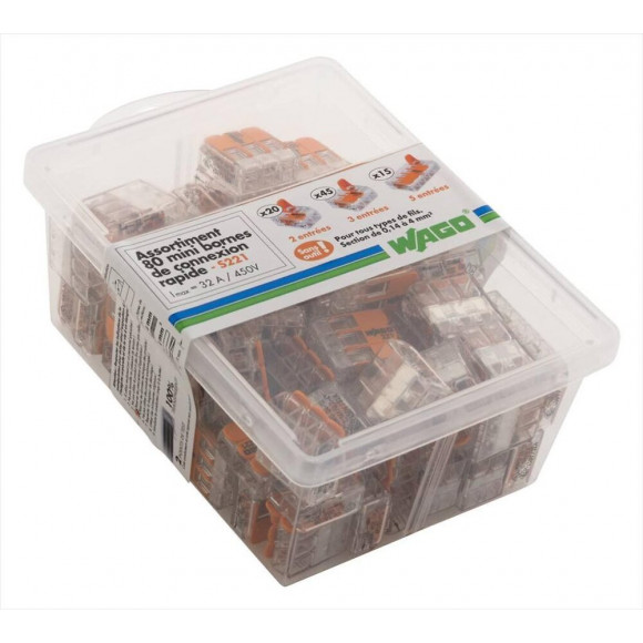 Assortiment De 80 Bornes Automatiques, 2,5 Mm² Pour Rigide Et Souple Wago