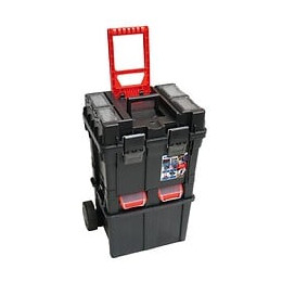 Dtools - Boîte À Outils Sur Roulettes - 495x360x710mm - 4 Bacs - Chariot À Outils - Noir