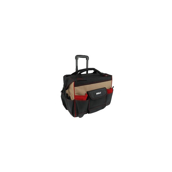 Dtools - Sac À Outils Mobile Polyester 600d -  46x25x32,5cm (18") - Poignée Téléscopique - Fond En Plastique - Transport Ou