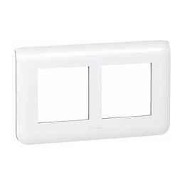 Plaque Double Horizontal Mosaic, Legrand Blanc