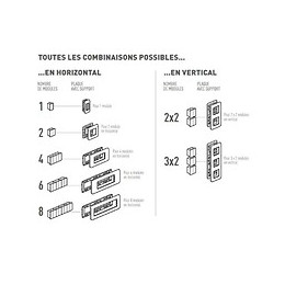 Plaque Double Vertical Mosaic, Legrand Blanc