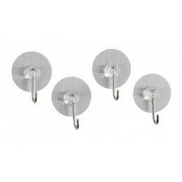 Lot De 4 Petits Crochets 1 Tête Chromé Static-loc